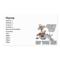 get up off your ass donkey humour business card