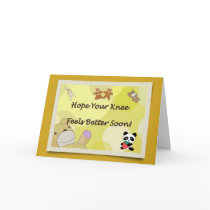 Get Well Soon Knee Surgery Teddy Bear Greeting Card