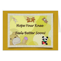 Get Well Soon Knee Surgery Teddy Bear cards