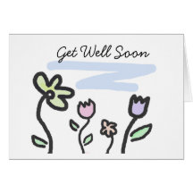 Get Well Soon - Pastel Garden Greeting Cards