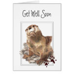 Get Well Soon, We Care, Cute Otter & Scripture Cards