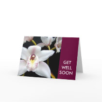 Get Well Soon Wishes White Orchid Card