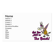 get your ass to the beach funny donkey toon business card template