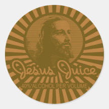 Get Your Crunk On Jesus Juice Style Round Sticker