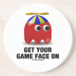 Get Your Game Face On Red Geek (Paperweight) Beverage Coaster