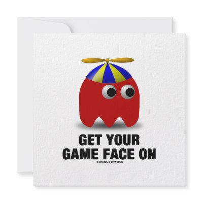 Get Your Game Face On (Red Geek with Propeller) Announcements by wordsunwords