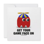 Get Your Game Face On (Red Geek with Propeller) invitations