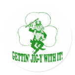 Gettin' Jig-y WIth It Round Stickers