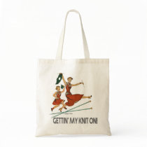 Gettin' My Knit On! tote Bags