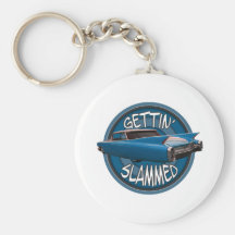 gettin slammed 1960 Cadillac sky blue Keychain