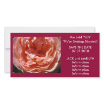 Getting Married Save the Date cards Pink Rose Photo Card Template