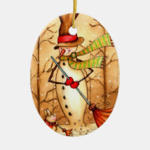 Getting Ready For Christmas Snowman Ornament