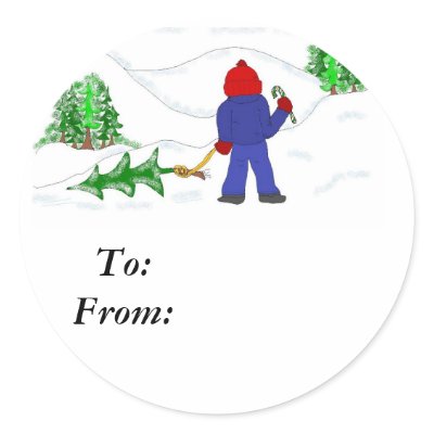 Getting the Christmas Tree Round Stickers by seashell2