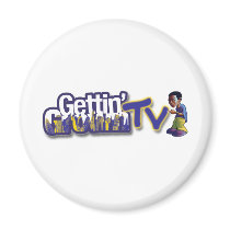 GGTV Purple Glowing Logo with Character Refrigerator Magnet