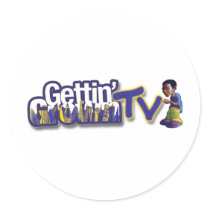GGTV Purple Glowing Logo with Character Stickers