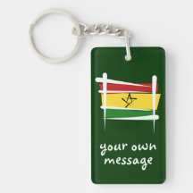 Ghana Brush Flag Acrylic Key Chains