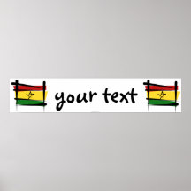 Ghana Brush Flag Banner Poster