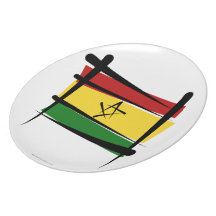 Ghana Brush Flag Dinner Plate