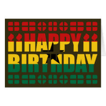 Ghana Flag Birthday Card