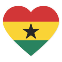 Ghana Flag Heart Sticker