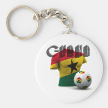 Ghana flag Torso and soccer ball Key Chains
