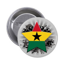 Ghana Star Pinback Buttons