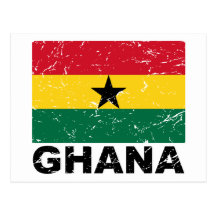Ghana Vintage Flag Post Card