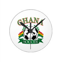 Ghanaian Soccer Designs Wall Clocks