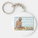 Ghandi Be The Change Quote Keychains