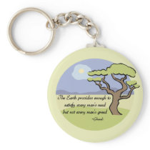 Ghandi Earth quote Key Chain