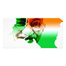 ghandi-on-india-and-pakistan-border photo greeting card