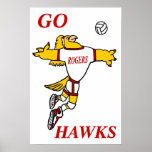 GHawk Volleyball Mascot Poster