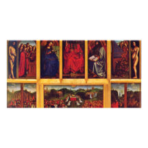 Ghent Altar Altar Of The Mystic Lamb Scene View Of Photo Card Template