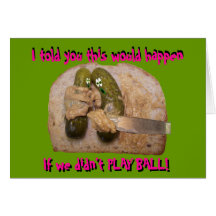Gherkin Comic Peanut Butter on Pickles Card
