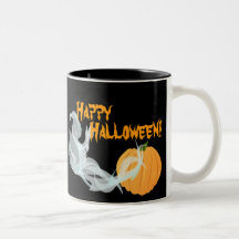 Ghost and Pumpking mug