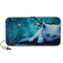 Ghost Cat Doodle Laptop Speaker