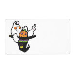 ghost in witches hat personalized shipping label