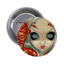 "Ghost of a Rose" Button