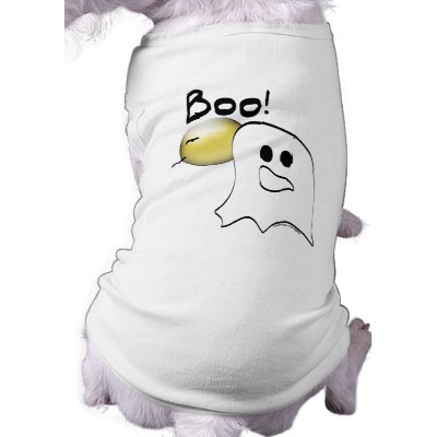 Ghost Says Boo Halloween Dog T-shirt by halloweentreats