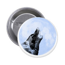 Ghost wolf howling at the moon pins