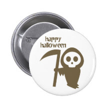 Ghostface with Scythe Happy Halloween Button