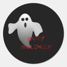 ghostie, HappyHalloween Round Sticker