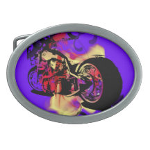 Ghostly Bike Oval Belt Buckles