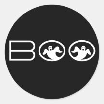 Ghostly Boo Halloween Stickers, Black and White