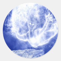Ghostly moon round sticker