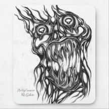 ghostly skull art mouse pads