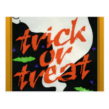 Ghostly Trick or treat Postcard