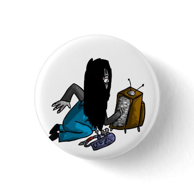Ghostly Tv Repair-Person Button by Eggheadcheesybird