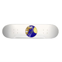 Ghosts & Witch Full Moon Skate Boards