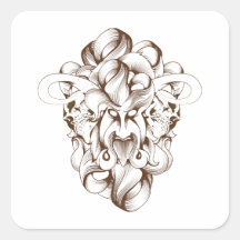 Ghoul ~ Evil Creature Fantasy Art Square Sticker